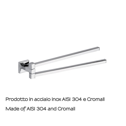 Portasalviette a snodo in acciaio inox AISI 304 Colorado di Gedy - Cromato by CeramicStore | Lo specialista del tuo bagno