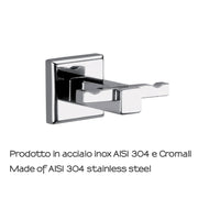 Appendiabiti doppio in acciaio inox AISI 304 Colorado di Gedy - Cromato by CeramicStore | Lo specialista del tuo bagno