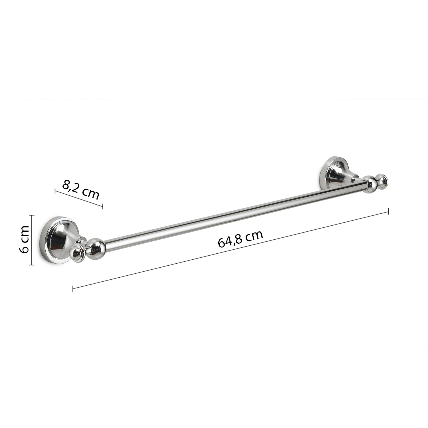 Porta asciugamani 60 cm a parete Nevis di Gedy - Cromato by CeramicStore | Lo specialista del tuo bagno