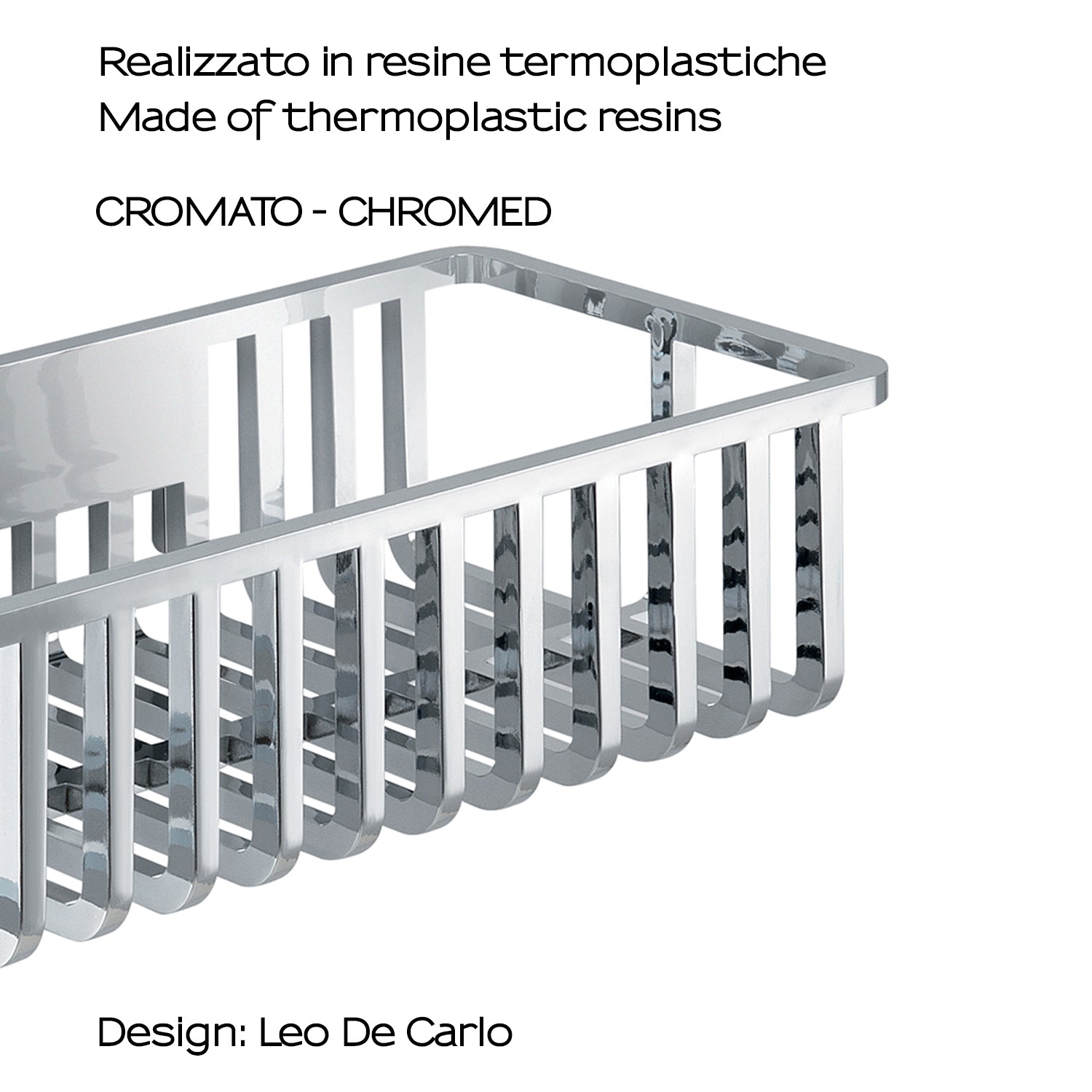 Portaoggetti doccia rettangolare modello Tiberio di Gedy - Cromato by CeramicStore | Lo specialista del tuo bagno