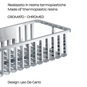 Portaoggetti doccia rettangolare modello Tiberio di Gedy - Cromato by CeramicStore | Lo specialista del tuo bagno