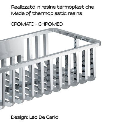 Portaoggetti doccia rettangolare modello Tiberio di Gedy - Cromato by CeramicStore | Lo specialista del tuo bagno