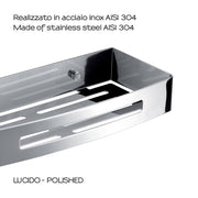 Portaoggetti rettangolare doccia Nerva di Gedy in Acciaio Inox - Lucido by CeramicStore | Lo specialista del tuo bagno