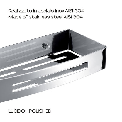Portaoggetti rettangolare doccia Nerva di Gedy in Acciaio Inox - Lucido by CeramicStore | Lo specialista del tuo bagno
