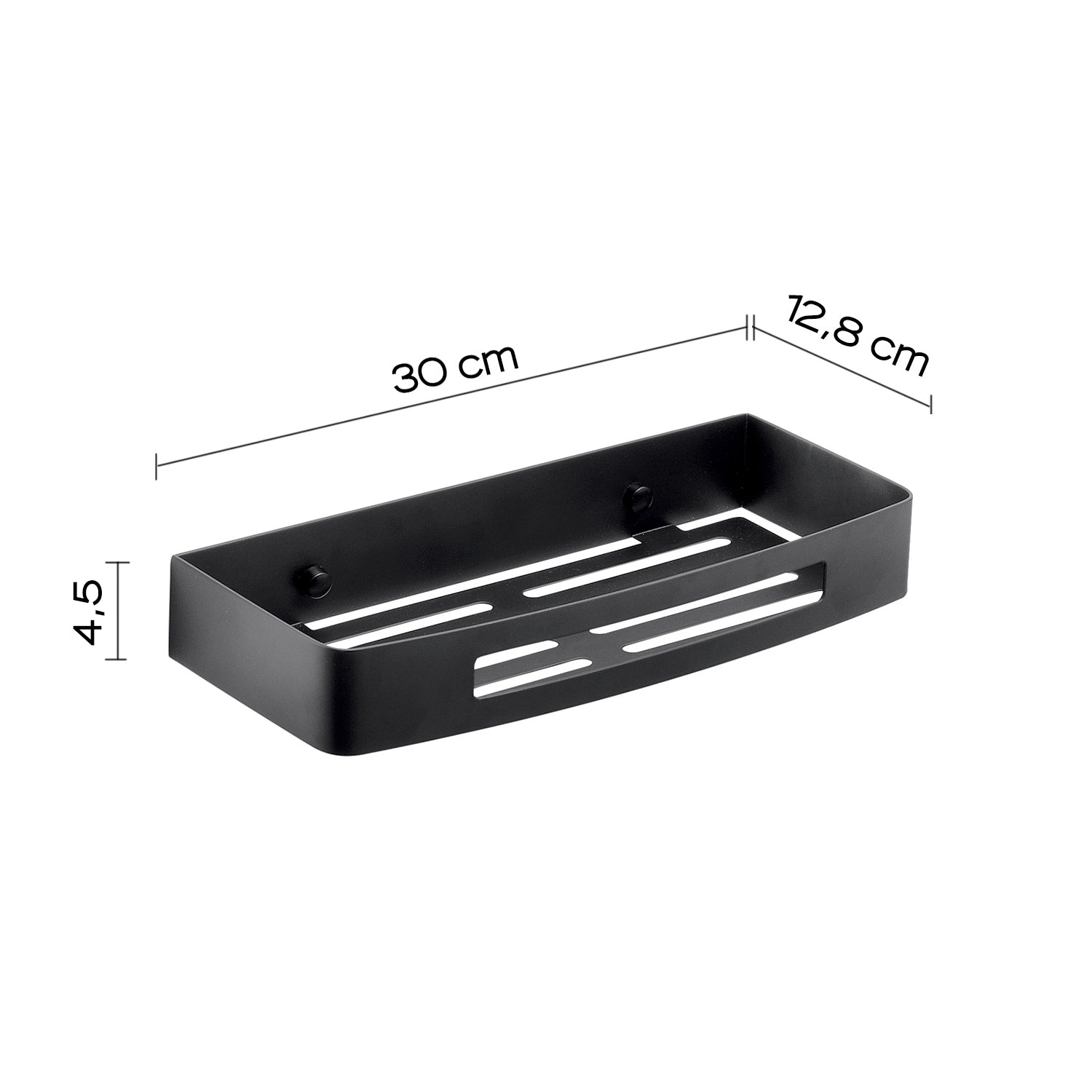 Portaoggetti rettangolare doccia Nerva di Gedy in Acciaio Inox - Nero Matt by CeramicStore | Lo specialista del tuo bagno