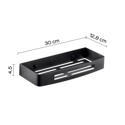 Portaoggetti rettangolare doccia Nerva di Gedy in Acciaio Inox - Nero Matt by CeramicStore | Lo specialista del tuo bagno