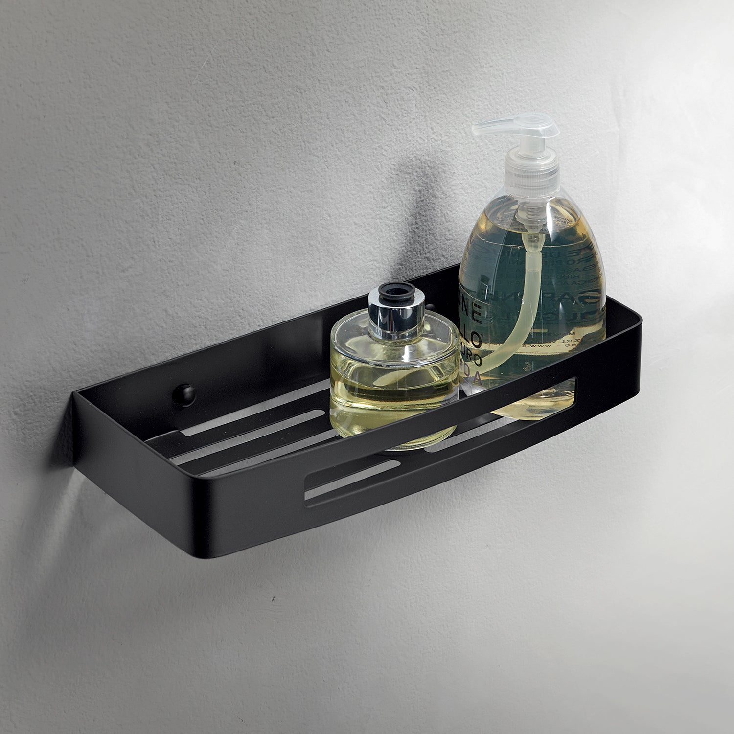 Portaoggetti rettangolare doccia Nerva di Gedy in Acciaio Inox - Nero Matt by CeramicStore | Lo specialista del tuo bagno