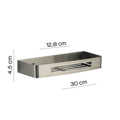 Portaoggetti rettangolare doccia Nerva di Gedy in Acciaio Inox - Spazzolato by CeramicStore | Lo specialista del tuo bagno