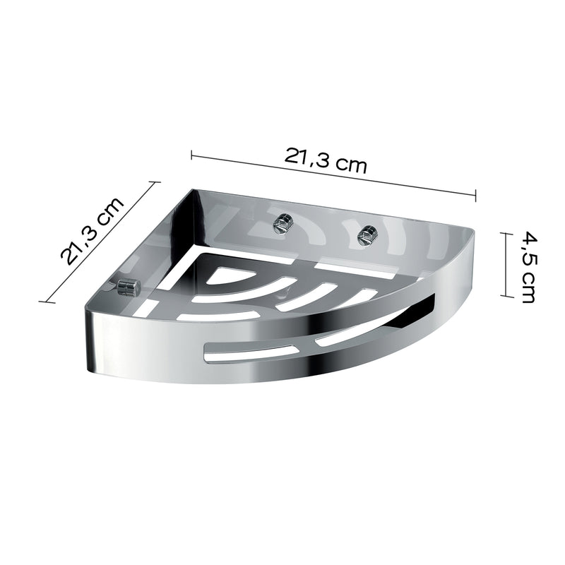 Portaoggetti doccia angolare Nerva di Gedy in Acciaio Inox - Lucido by CeramicStore | Lo specialista del tuo bagno