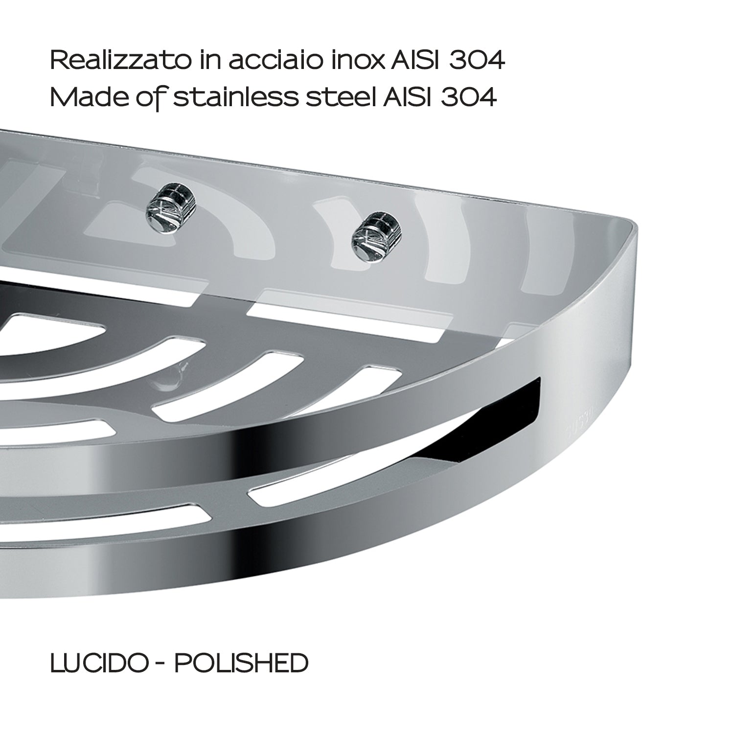 Portaoggetti doccia angolare Nerva di Gedy in Acciaio Inox - Lucido by CeramicStore | Lo specialista del tuo bagno
