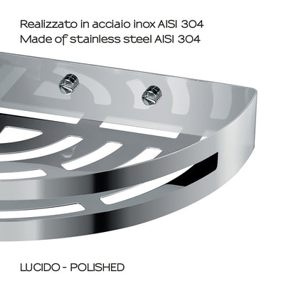 Portaoggetti doccia angolare Nerva di Gedy in Acciaio Inox - Lucido by CeramicStore | Lo specialista del tuo bagno