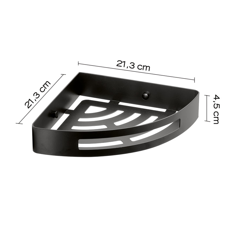 Portaoggetti doccia angolare Nerva di Gedy in Acciaio Inox - Nero Matt by CeramicStore | Lo specialista del tuo bagno