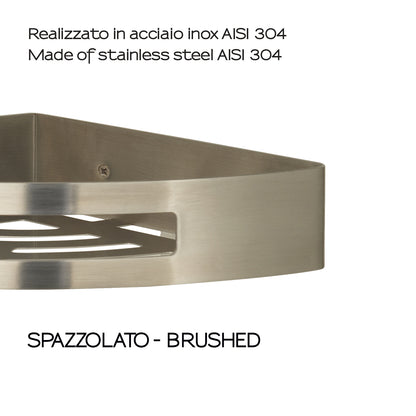 Portaoggetti doccia angolare Nerva di Gedy in Acciaio Inox - Spazzolato by CeramicStore | Lo specialista del tuo bagno
