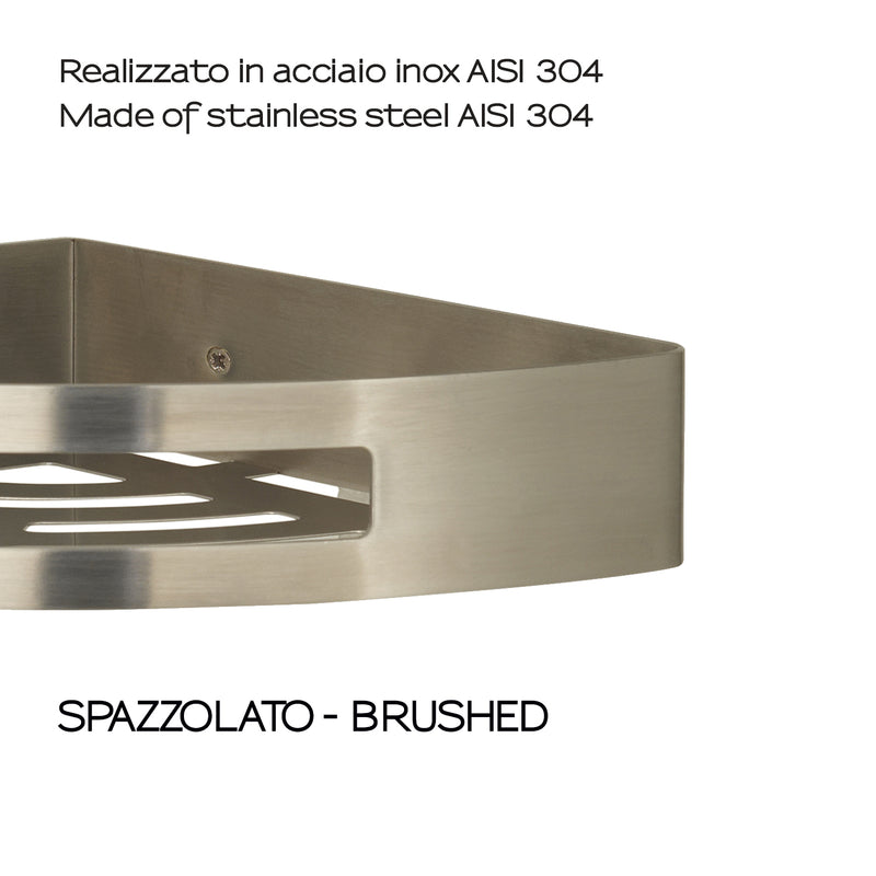 Portaoggetti doccia angolare Nerva di Gedy in Acciaio Inox - Spazzolato by CeramicStore | Lo specialista del tuo bagno