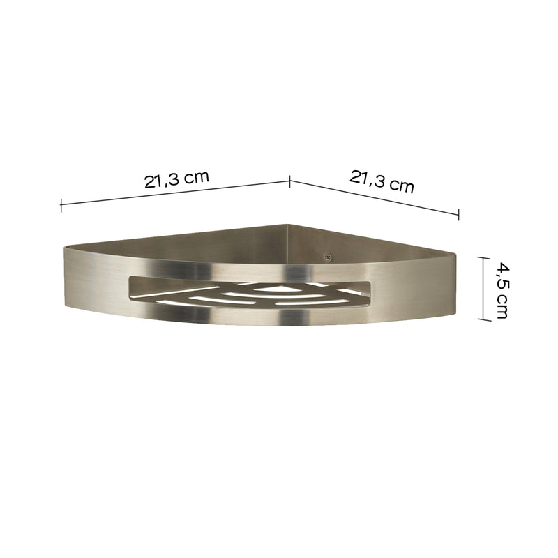 Portaoggetti doccia angolare Nerva di Gedy in Acciaio Inox - Spazzolato by CeramicStore | Lo specialista del tuo bagno