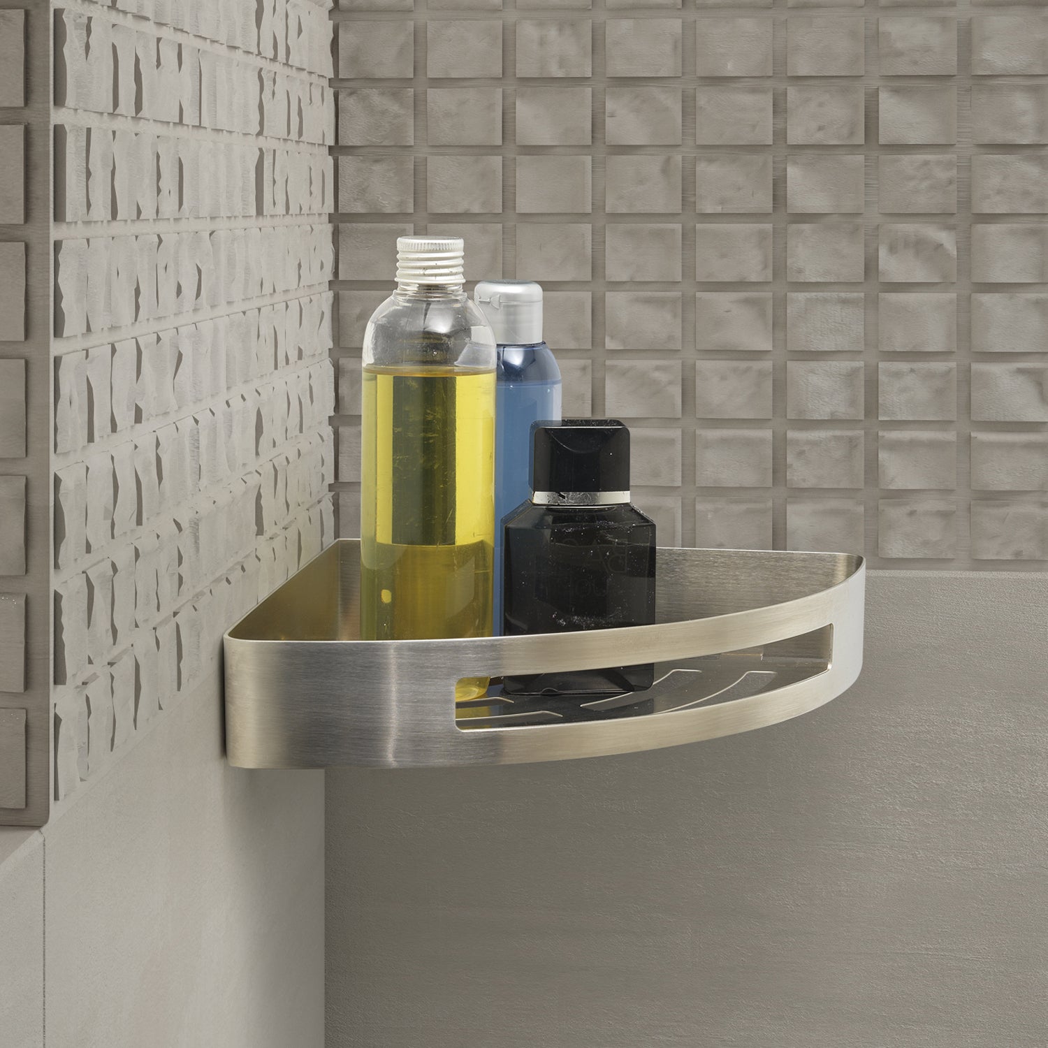 Portaoggetti doccia angolare Nerva di Gedy in Acciaio Inox - Spazzolato by CeramicStore | Lo specialista del tuo bagno