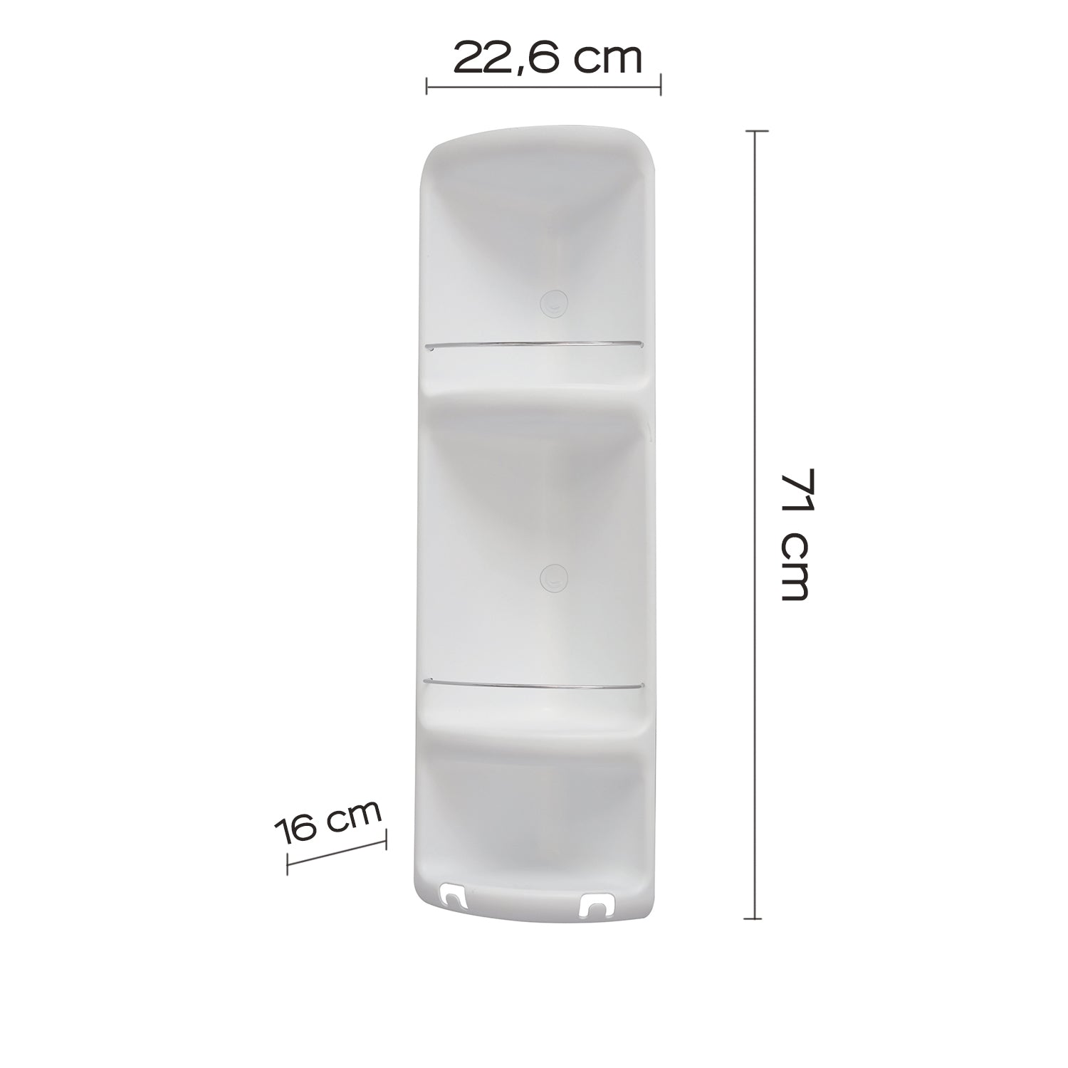 Portaoggetti doccia angolare a 3 ripiani modello Caesar di Gedy - Bianco by CeramicStore | Lo specialista del tuo bagno