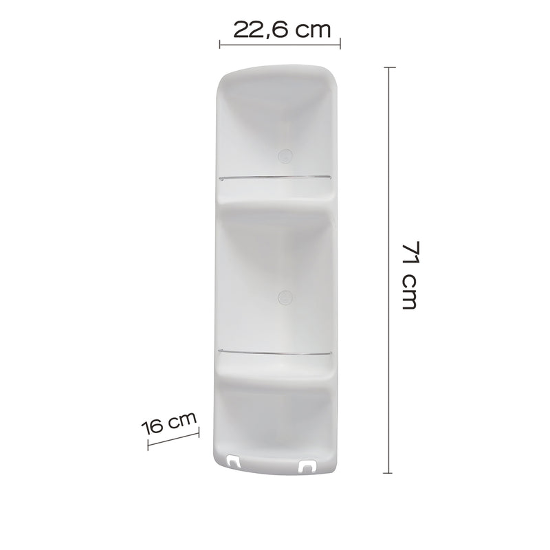 Portaoggetti doccia angolare a 3 ripiani modello Caesar di Gedy - Bianco by CeramicStore | Lo specialista del tuo bagno