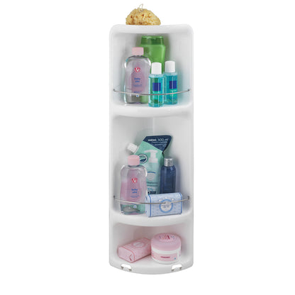 Portaoggetti doccia angolare a 3 ripiani modello Caesar di Gedy - Bianco by CeramicStore | Lo specialista del tuo bagno