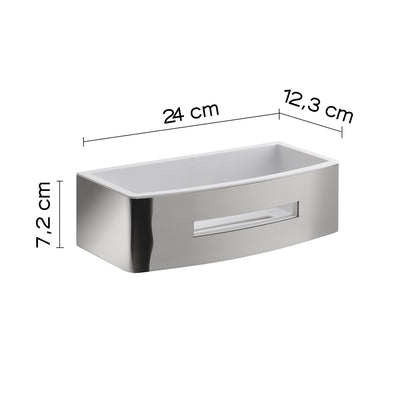 Portaoggetti rettangolare doccia modello Poseidon di Gedy in Acciaio Inox - Bianco by CeramicStore | Lo specialista del tuo bagno