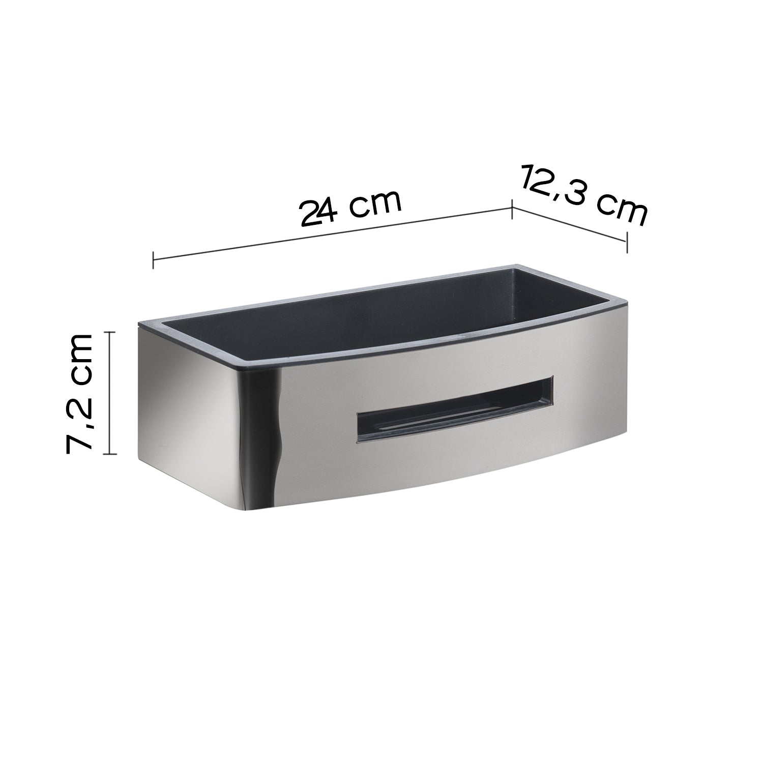 Portaoggetti rettangolare doccia modello Poseidon di Gedy in Acciaio Inox - Nero/Lucido by CeramicStore | Lo specialista del tuo bagno