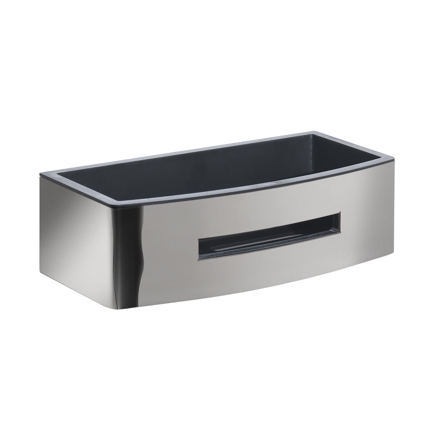 Portaoggetti rettangolare doccia modello Poseidon di Gedy in Acciaio Inox - Nero/Lucido by CeramicStore | Lo specialista del tuo bagno