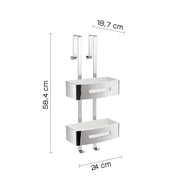 Portaoggetti doccia appendibile a 2 ripiani modello Poseidon di Gedy - Bianco by CeramicStore | Lo specialista del tuo bagno