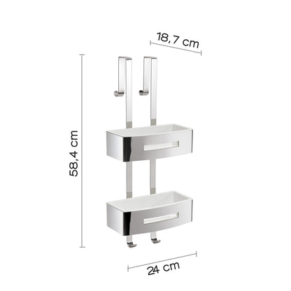 Portaoggetti doccia appendibile a 2 ripiani modello Poseidon di Gedy - Bianco by CeramicStore | Lo specialista del tuo bagno