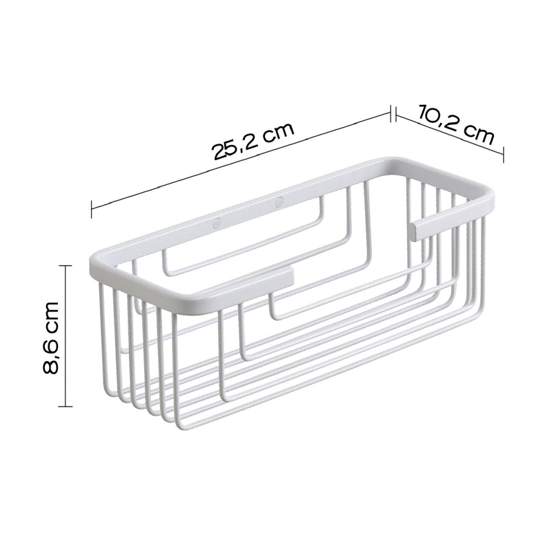 Portaoggetti doccia rettangolare alto modello Augustus di Gedy - Bianco by CeramicStore | Lo specialista del tuo bagno