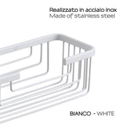 Portaoggetti doccia rettangolare alto modello Augustus di Gedy - Bianco by CeramicStore | Lo specialista del tuo bagno