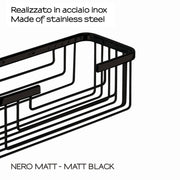 Portaoggetti doccia rettangolare alto modello Augustus di Gedy - Nero Matt by CeramicStore | Lo specialista del tuo bagno