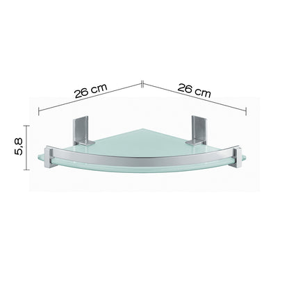 Portasapone e oggetti per doccia Gedy Cloud, alluminio e vetro temperato cm 26x5,8x26 by CeramicStore | Lo specialista del tuo bagno