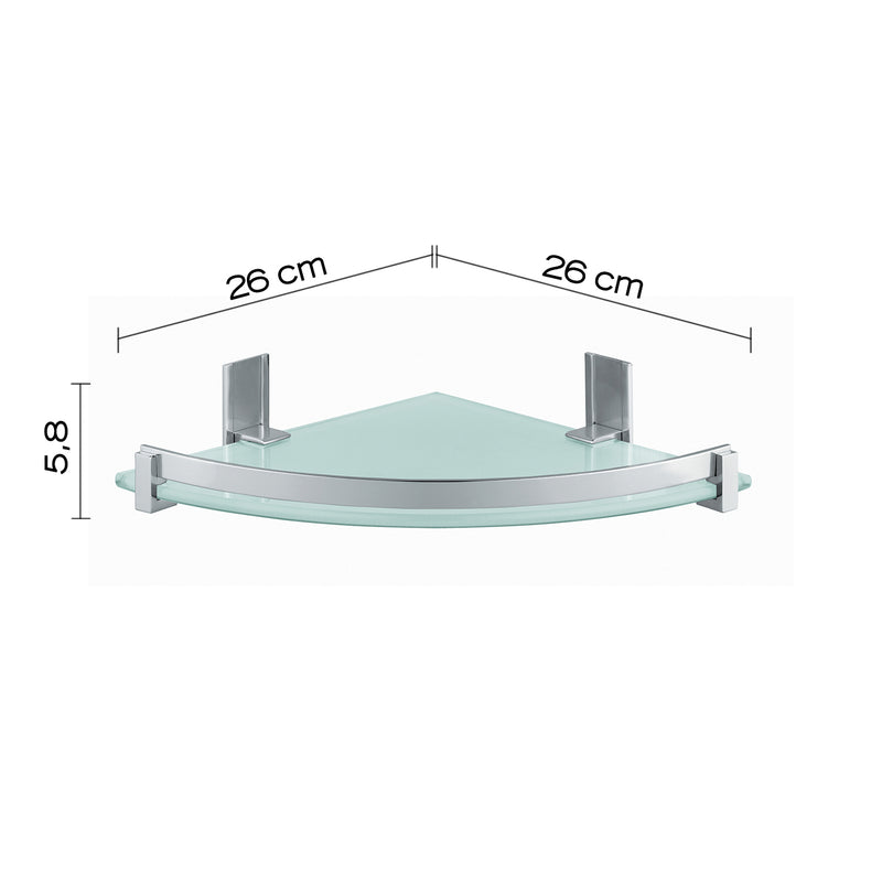 Portasapone e oggetti per doccia Gedy Cloud, alluminio e vetro temperato cm 26x5,8x26 by CeramicStore | Lo specialista del tuo bagno