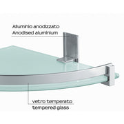 Portasapone e oggetti per doccia Gedy Cloud, alluminio e vetro temperato cm 26x5,8x26 by CeramicStore | Lo specialista del tuo bagno