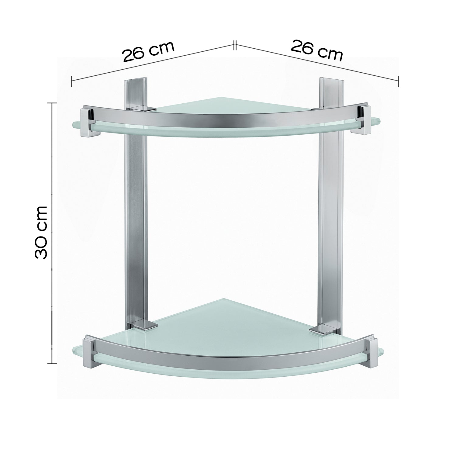 Portasapone e oggetti per doccia Gedy Cloud, alluminio e vetro temperato cm 26x26x30 by CeramicStore | Lo specialista del tuo bagno