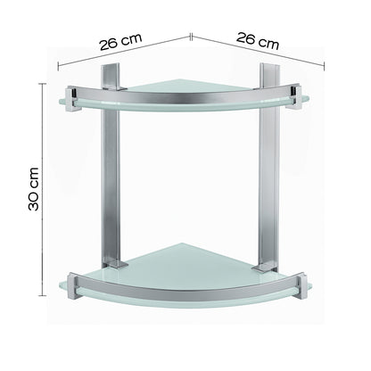 Portasapone e oggetti per doccia Gedy Cloud, alluminio e vetro temperato cm 26x26x30 by CeramicStore | Lo specialista del tuo bagno