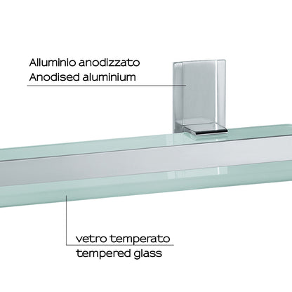 Portasapone e oggetti per doccia Gedy Cloud, alluminio e vetro temperato cm 30x14,6x5,8 by CeramicStore | Lo specialista del tuo bagno