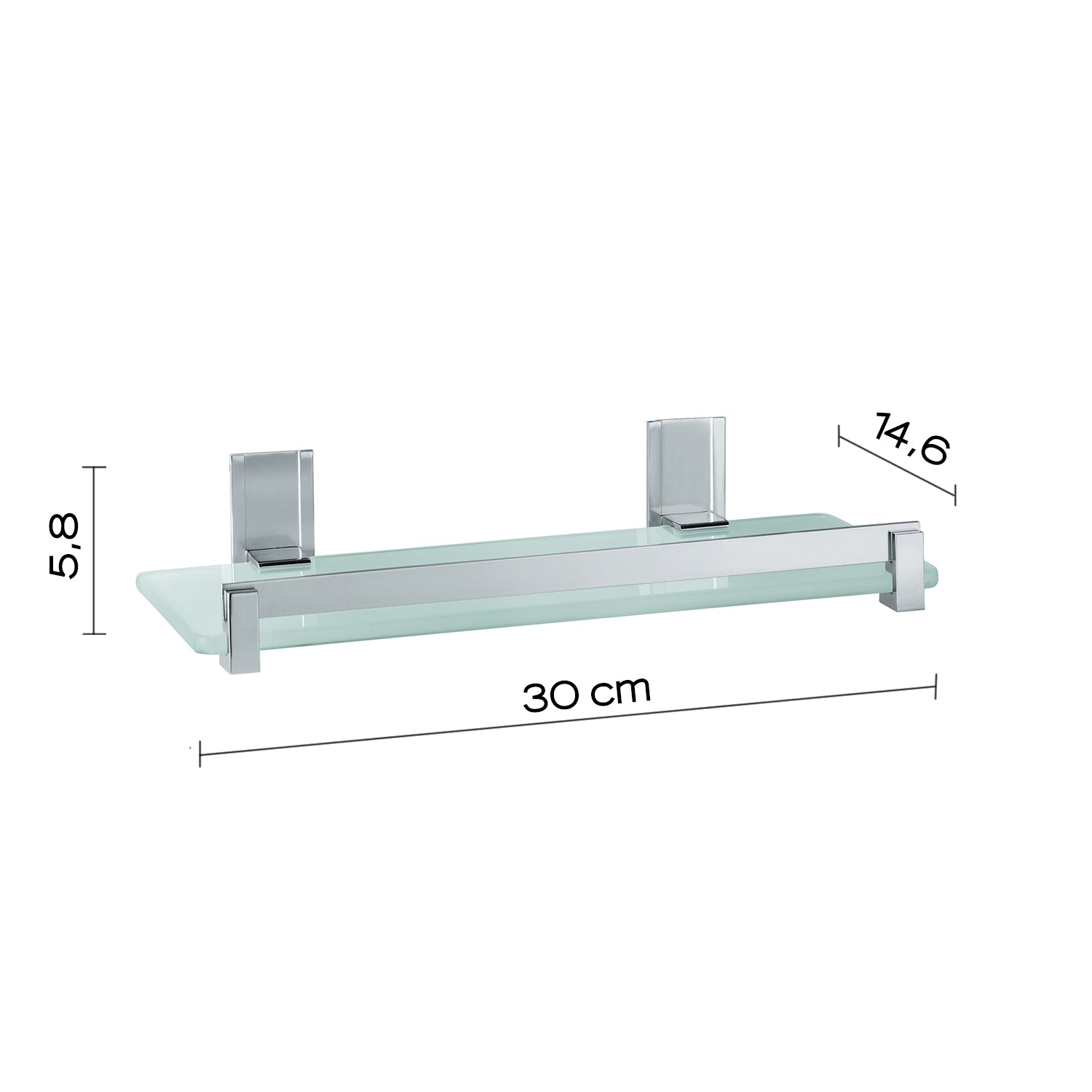Portasapone e oggetti per doccia Gedy Cloud, alluminio e vetro temperato cm 30x14,6x5,8 by CeramicStore | Lo specialista del tuo bagno