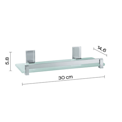 Portasapone e oggetti per doccia Gedy Cloud, alluminio e vetro temperato cm 30x14,6x5,8 by CeramicStore | Lo specialista del tuo bagno