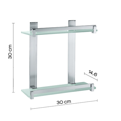 Portasapone e oggetti per doccia Gedy Cloud, alluminio e vetro temperato cm 30x14,6x30 by CeramicStore | Lo specialista del tuo bagno