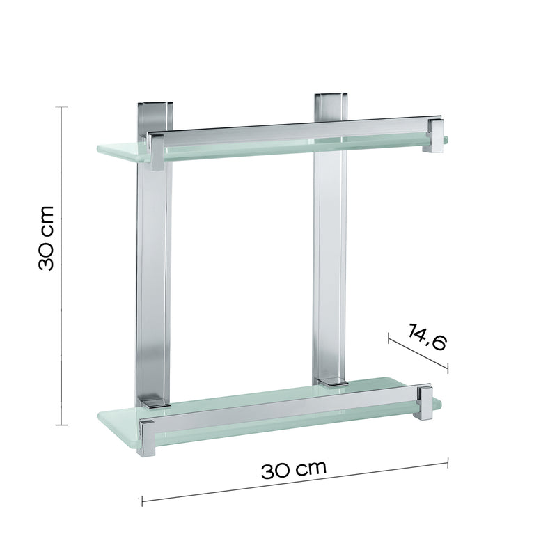 Portasapone e oggetti per doccia Gedy Cloud, alluminio e vetro temperato cm 30x14,6x30 by CeramicStore | Lo specialista del tuo bagno