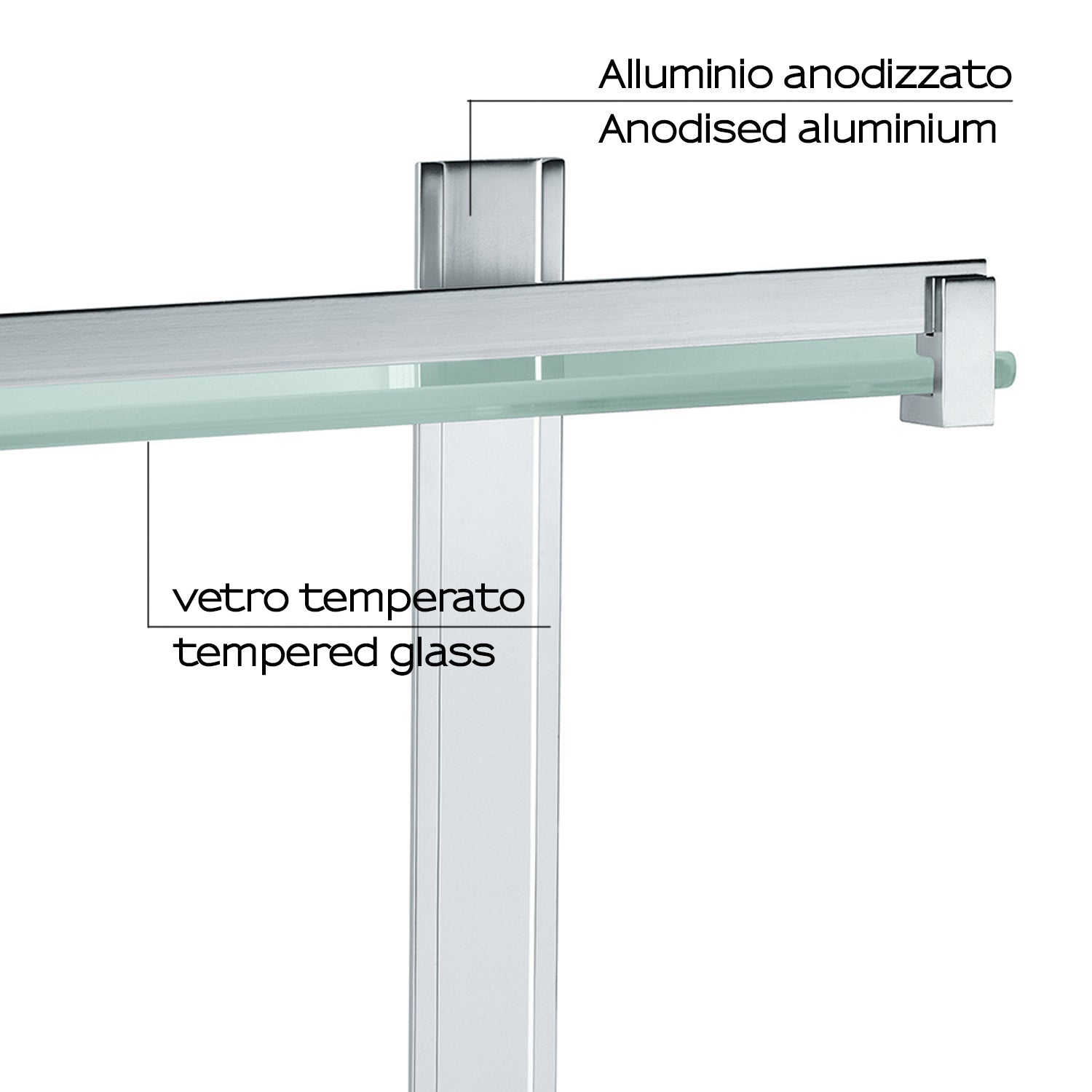 Portasapone e oggetti per doccia Gedy Cloud, alluminio e vetro temperato cm 30x14,6x30 by CeramicStore | Lo specialista del tuo bagno