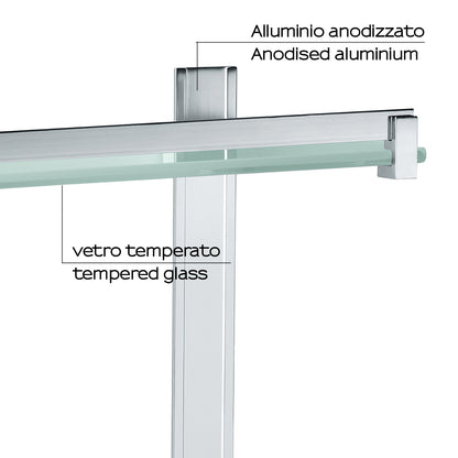 Portasapone e oggetti per doccia Gedy Cloud, alluminio e vetro temperato cm 30x14,6x30 by CeramicStore | Lo specialista del tuo bagno