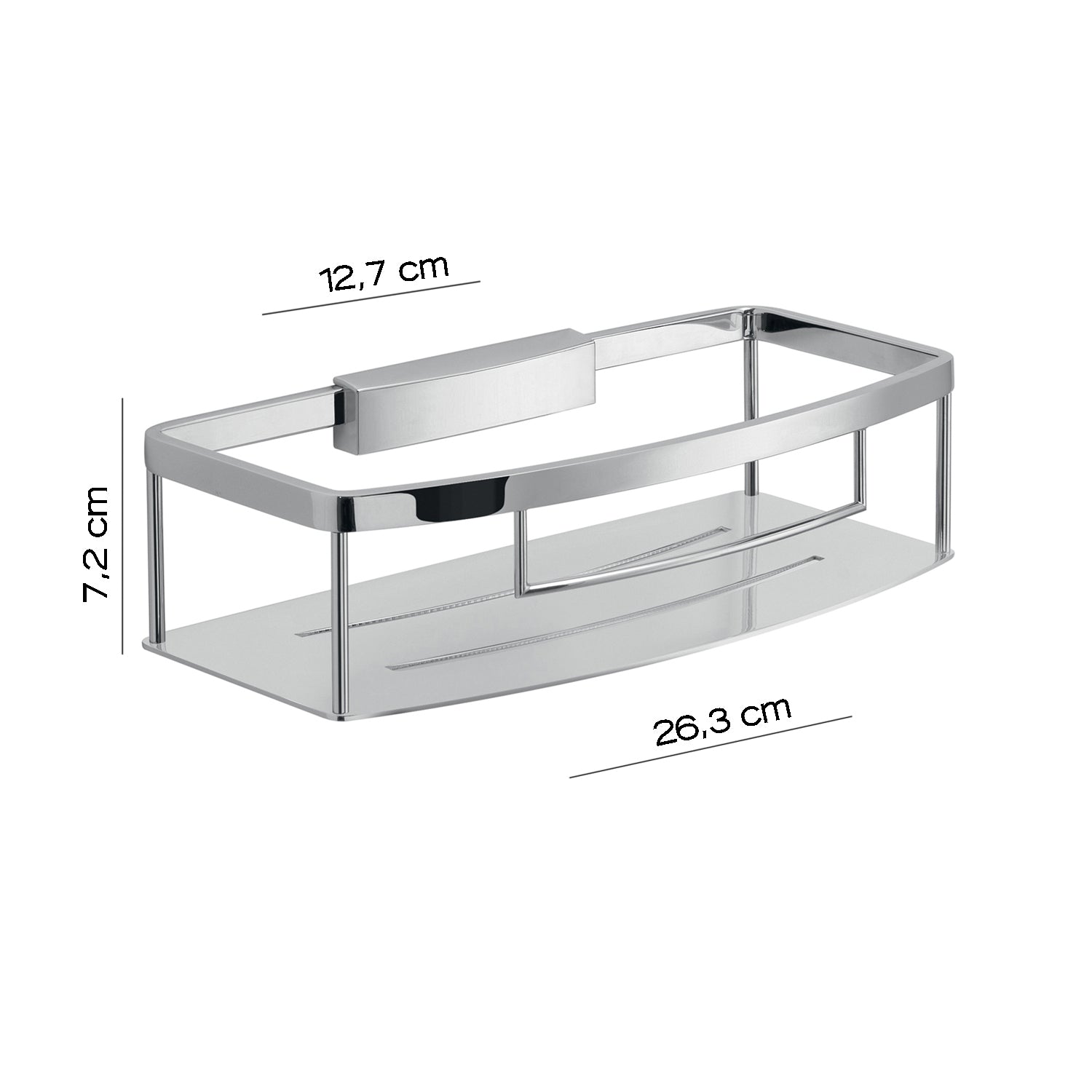 Portaoggetti doccia rettangolare modello Tobago di Gedy in Acciaio Inox - Cromato by CeramicStore | Lo specialista del tuo bagno
