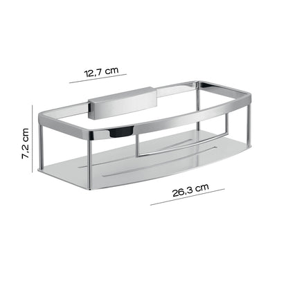 Portaoggetti doccia rettangolare modello Tobago di Gedy in Acciaio Inox - Cromato by CeramicStore | Lo specialista del tuo bagno