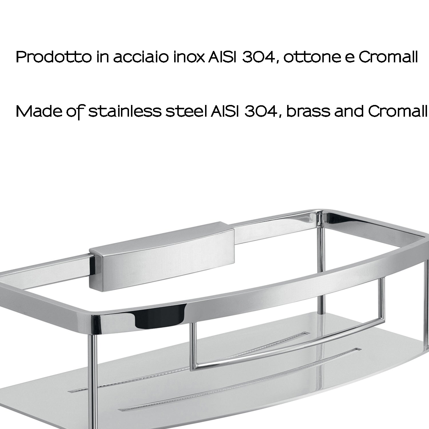 Portaoggetti doccia rettangolare modello Tobago di Gedy in Acciaio Inox - Cromato by CeramicStore | Lo specialista del tuo bagno