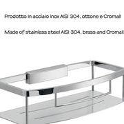 Portaoggetti doccia rettangolare modello Tobago di Gedy in Acciaio Inox - Cromato by CeramicStore | Lo specialista del tuo bagno