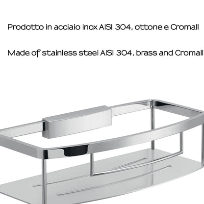 Portaoggetti doccia rettangolare modello Tobago di Gedy in Acciaio Inox - Cromato by CeramicStore | Lo specialista del tuo bagno