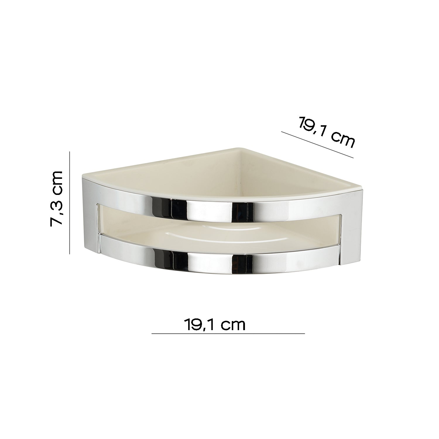 Portaoggetti doccia angolare modello Zante di Gedy in Cromall e ABS - Cromato/Bianco by CeramicStore | Lo specialista del tuo bagno