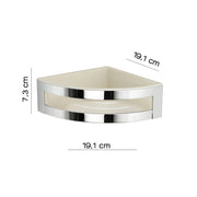 Portaoggetti doccia angolare modello Zante di Gedy in Cromall e ABS - Cromato/Bianco by CeramicStore | Lo specialista del tuo bagno